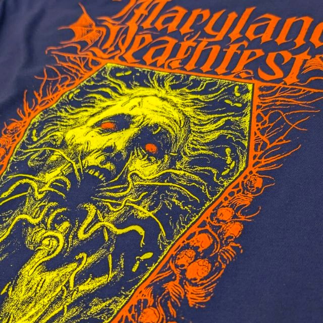 Deathfest multi-color print on dark tee